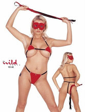 Carregar imagem no visualizador da galeria, Conjunto de Lingerie, Máscara e Chicote em couro - The Wild Tamer