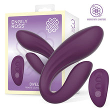 Carregar imagem no visualizador da galeria, Vibrador duplo com comando - para casal - com estimulador vaginal e clitóris - Divel - Engily Ross