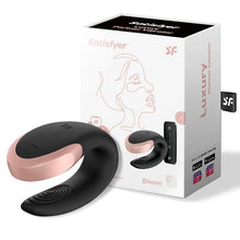 Carregar imagem no visualizador da galeria, Vibrador duplo - para casal - com estimulador vaginal e clitóris - Preto - DOUBLE LOVE - Satisfyer
