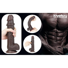Carregar imagem no visualizador da galeria, Dildo deslizante com dupla camada 9” - Castanho - 23.5 cm - Sliding Skin - LoveToy