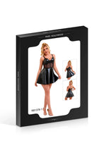 Carregar imagem no visualizador da galeria, Vestido preto efeito vinil com tanga - Paris Hollywood