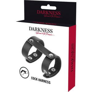 Anel para pénis e testículos ajustável - Cock Harness - Darkness