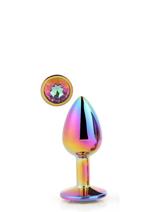 Plug anal metálico com brilhante - Iridescente - S - Dream Toys