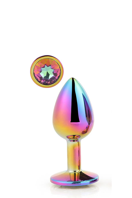 Plug anal metálico com brilhante - Iridescente - M - Dream Toys