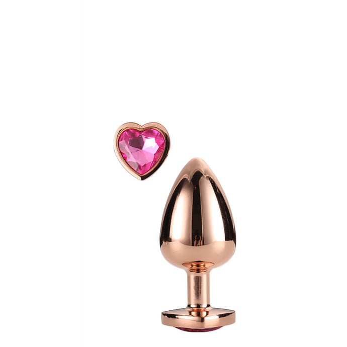Plug anal metálico coração com brilhante - Dourado - S - Dream Toys