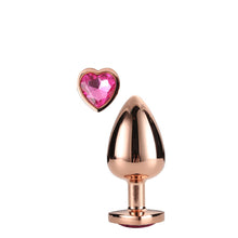 Carregar imagem no visualizador da galeria, Plug anal metálico coração com brilhante - Dourado - M - Dream Toys
