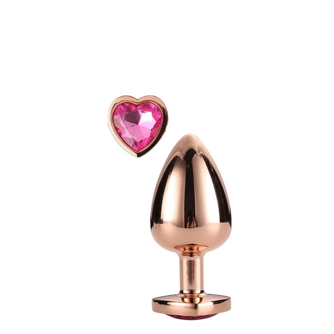 Plug anal metálico coração com brilhante - Dourado - M - Dream Toys