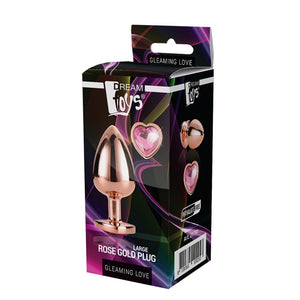 Plug anal metálico coração com brilhante - Dourado - L - Dream Toys