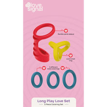 Carregar imagem no visualizador da galeria, Conjunto de 5 anéis para o pénis e testículos - Long play love set - Love Signal