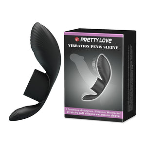 Anel Peniano vibratório com 2 estimuladores - Recarregável - Vibrating Penis Sleeve - Pretty Love