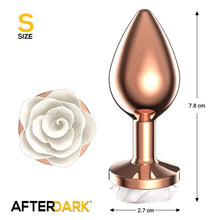 Carregar imagem no visualizador da galeria, Plug anal metálico com rosa branca - White rosegold - S - Afterdark
