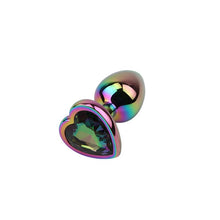 Carregar imagem no visualizador da galeria, Plug anal com brilhante coração - Iridescente - Rainbow heart- S - Chisa