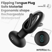 Carregar imagem no visualizador da galeria, Plug anal com vibração, movimento de língua e APP - Zack - Preto - Intoyou
