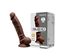 Carregar imagem no visualizador da galeria, Dildo Realístico termo-reativo - 17.5cm - Castanho - SilexD