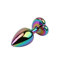 Carregar imagem no visualizador da galeria, Plug anal com brilhante coração - Iridescente - Rainbow heart- S - Chisa