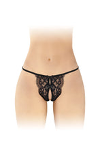 Carregar imagem no visualizador da galeria, Tanga em renda preta - Cindy - Fashion Secret