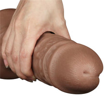 Carregar imagem no visualizador da galeria, Vibrador realístico - Castanho - 26cm - Realistic Chubby Vibrating Dildo - Love Toy