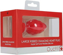 Carregar imagem no visualizador da galeria, Plug anal com textura e brilhante coração - Large - Ouch!