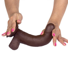 Carregar imagem no visualizador da galeria, Dildo deslizante com dupla camada 8” - Castanho - 20.3cm - Slidy Black - Intoyou