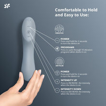 Carregar imagem no visualizador da galeria, Vibrador e estimulador de clitóris por ondas de pressão - Curvy Trinity 3 - Cinza - Satisfyer