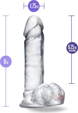 Carregar imagem no visualizador da galeria, Dildo transparente com testículos - 20 cm - Diamond - BYours