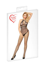 Carregar imagem no visualizador da galeria, Bodystocking preto em malha e rede - Rougir de Désir