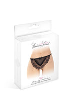 Carregar imagem no visualizador da galeria, Tanga em renda preta com pérolas - Katia - Fashion Secret