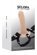 Carregar imagem no visualizador da galeria, Strap-on oco bege - 14 cm - Our first hollow strap-on - Selopa