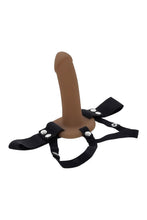 Carregar imagem no visualizador da galeria, Strap-on oco castanho - 14 cm - Our first hollow strap-on - Selopa