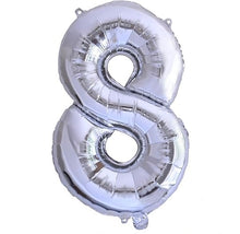 Carregar imagem no visualizador da galeria, Balões prateados com números e letras