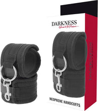 Carregar imagem no visualizador da galeria, Algemas ajustáveis para pulsos ou tornozelos - Preto - Neoprene Handcuffs - Darkness