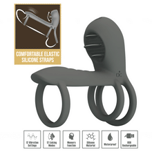 Carregar imagem no visualizador da galeria, Vibrador para casal/engrossador de pénis com estimulador de clitóris, anel duplo para pénis e testículos - Jammy - Pretty Love