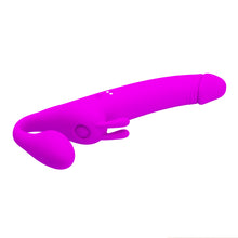 Carregar imagem no visualizador da galeria, Strap-on duplo vibratório e estimulador de clitóris com pulsação - Zanini - Pretty Love