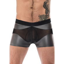 Carregar imagem no visualizador da galeria, Boxer cinzento e preto semi transparente - Iron Clad Short - Male Power