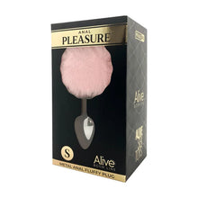 Carregar imagem no visualizador da galeria, Plug anal metálico com pompom - Fluffy plug - S - Rosa - Alive