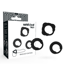 Carregar imagem no visualizador da galeria, Conjunto de 3 anéis para pénis e testículos - Ring set for penis - Addicted Toys