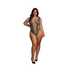 Carregar imagem no visualizador da galeria, Body em rede - Verde - Plus Size - Le Désir