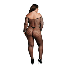 Carregar imagem no visualizador da galeria, Bodystocking cai cai - Preto - Plus Size - Le Désir