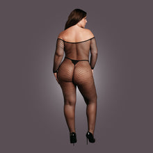 Carregar imagem no visualizador da galeria, Bodystocking cai cai - Preto - Plus Size - Le Désir