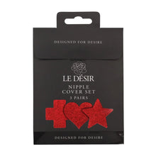 Carregar imagem no visualizador da galeria, 3 pares de tapa mamilos - Nipple cover set 3 pairs - Vermelho - Le désir