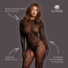 Carregar imagem no visualizador da galeria, Catsuit preto com padrão de leopardo - Roxy - Le Désir