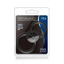 Carregar imagem no visualizador da galeria, Conjunto de 3 anéis para pénis e testículos - Preto - VS4 performance rings - Blush