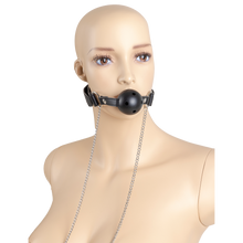Carregar imagem no visualizador da galeria, Mordaça com bola respiravel e pinças para mamilos - Nipple Clamps Jewels - Virgite