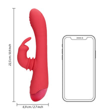 Carregar imagem no visualizador da galeria, Vibrador vaginal com estimulador de clitóris oscilante - Vermelho - Swinging Rabbit - Loveline