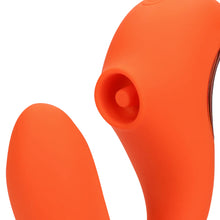 Carregar imagem no visualizador da galeria, Vibrador vaginal com estimulador de clitóris com pulsação - Laranja - G-spot vibrator with clitorial pulse wave - Loveline