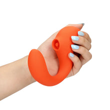 Carregar imagem no visualizador da galeria, Vibrador vaginal com estimulador de clitóris com pulsação - Laranja - G-spot vibrator with clitorial pulse wave - Loveline