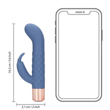 Carregar imagem no visualizador da galeria, Vibrador vaginal com estimulador de clitóris - Recarregável - Azul - Mini rabbit vibrator - Loveline