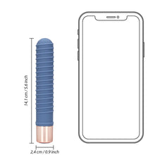 Carregar imagem no visualizador da galeria, Mini vibrador com textura - Azul - Ribbed Mini Vibrator - Loveline