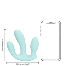 Carregar imagem no visualizador da galeria, Vibrador triplo - Vaginal com estimulador de clitóris e anal com comando - Three-in-one liquid silicone vibrator - Loveline
