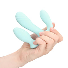 Carregar imagem no visualizador da galeria, Vibrador triplo - Vaginal com estimulador de clitóris e anal com comando - Three-in-one liquid silicone vibrator - Loveline